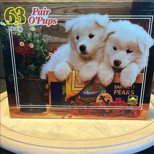 Pair O'Pups Puzzle - White